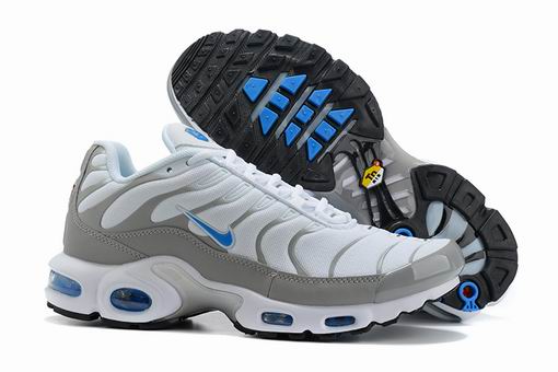 Nike Air Max Plus Tn Men's Running Shoes White Grey Blue-43 - Click Image to Close